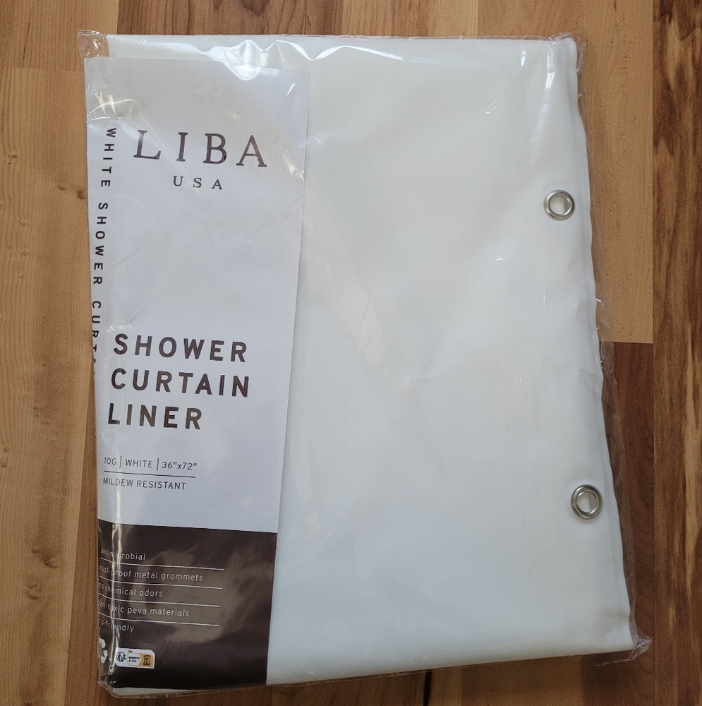 Liba USA White Shower Curtain 36"x72"